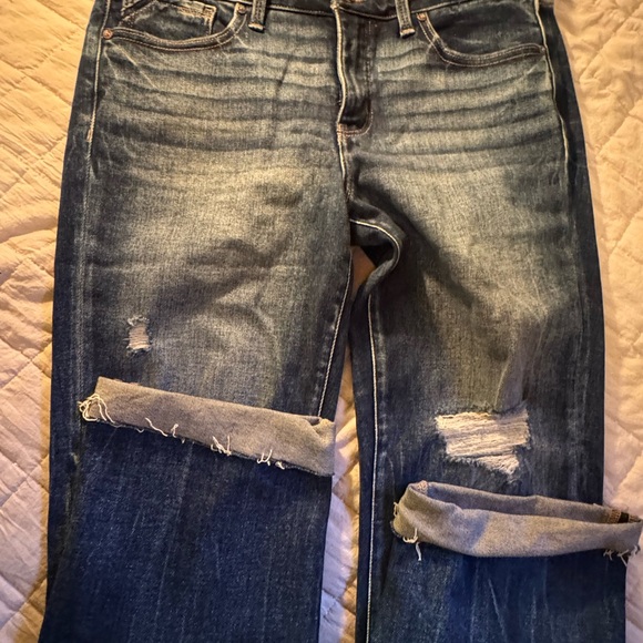 NWOT Buckle Black Cropped Straight leg tummy control jeans factory distressed - Picture 2 of 6